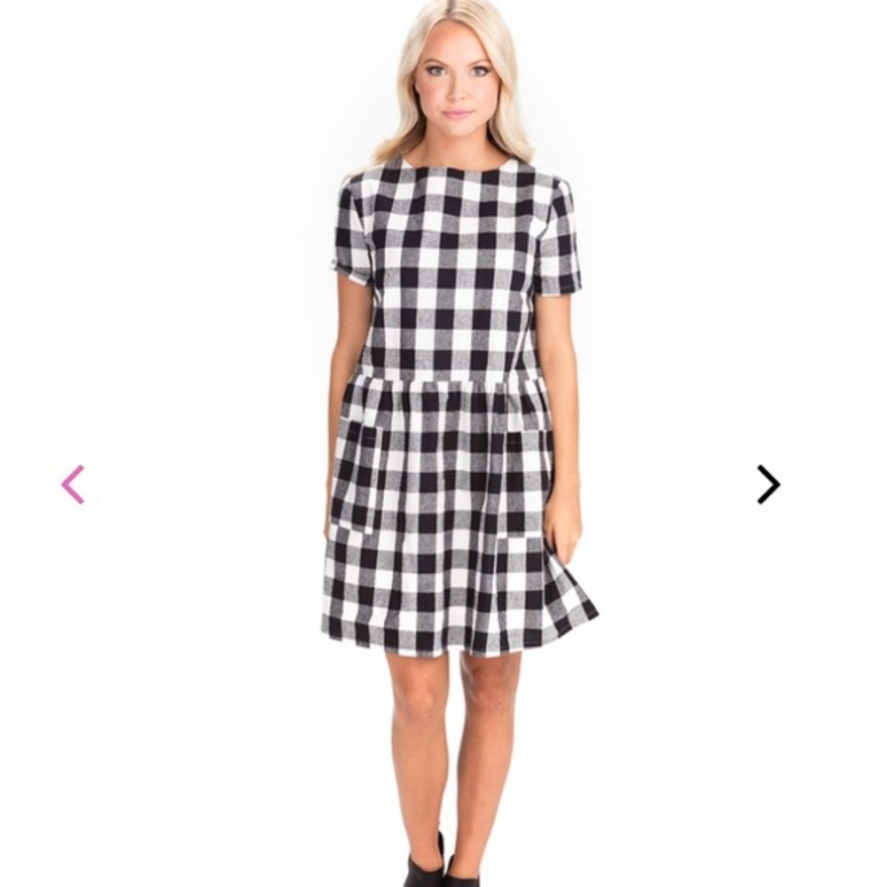 Rachel Parcell Buffalo Check Dress w Pockets NWT